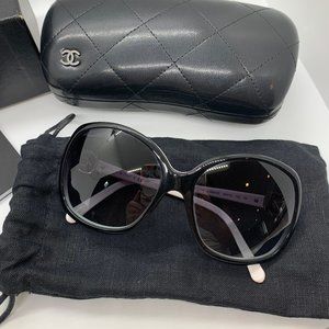 CHANEL Sunglasses Black and White Style 5174